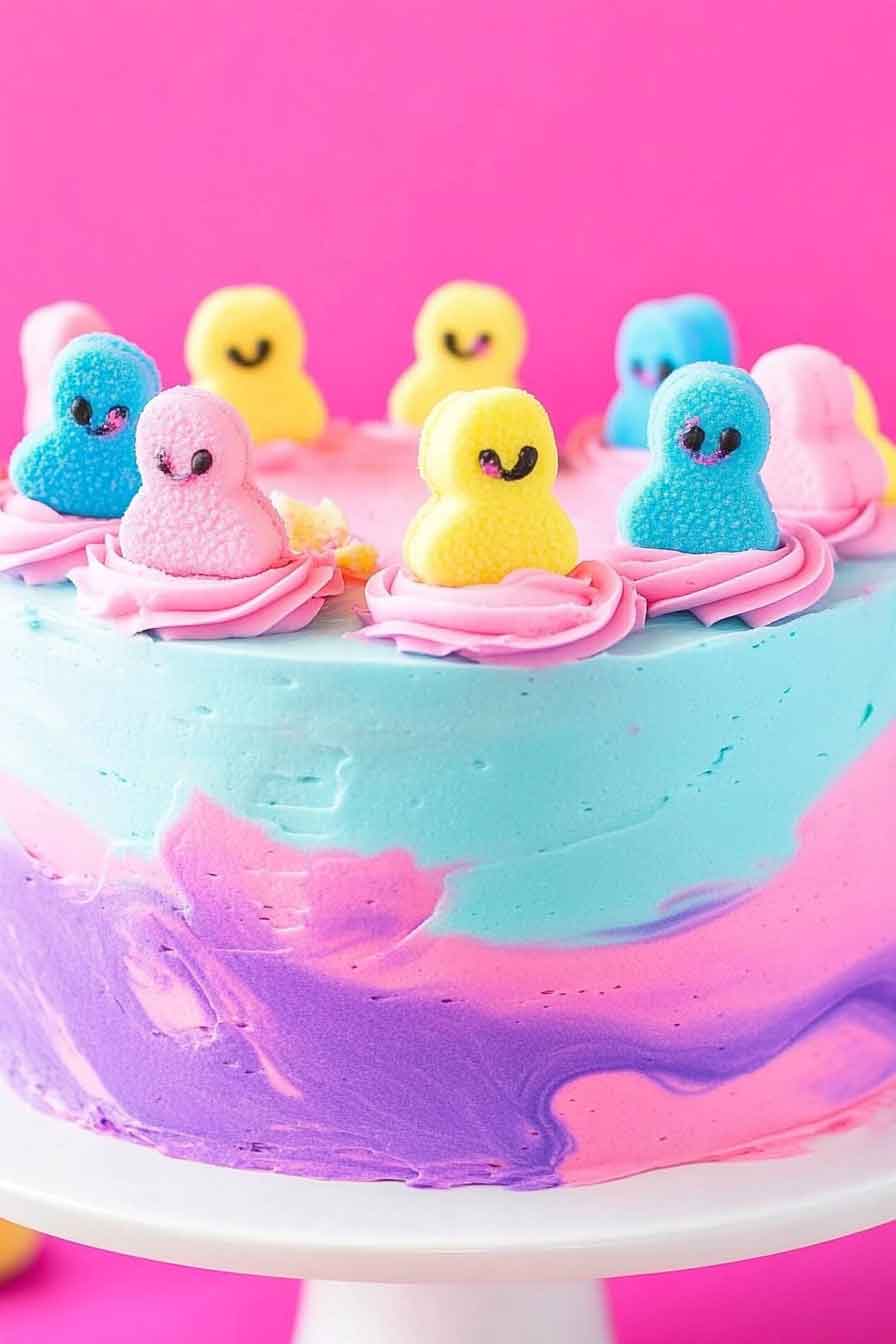 Peeps Swirl Cake