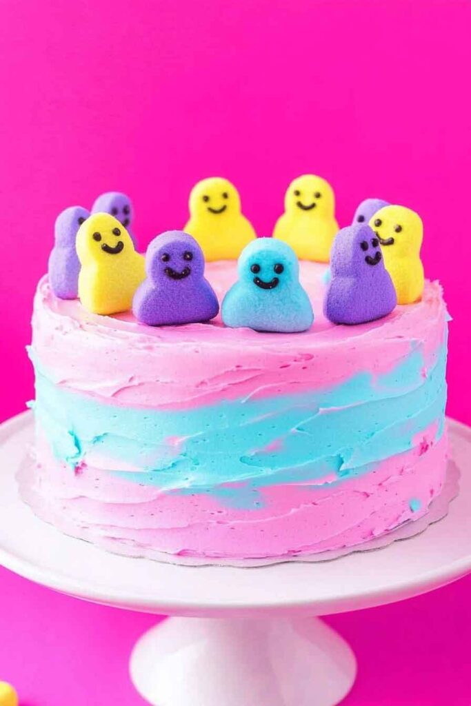 How to Serve Peeps Swirl Cake