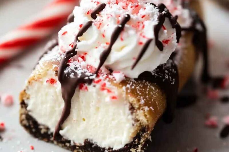 Peppermint Cheesecake Cannoli