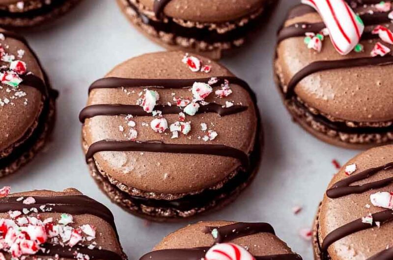 Peppermint Chocolate Macarons