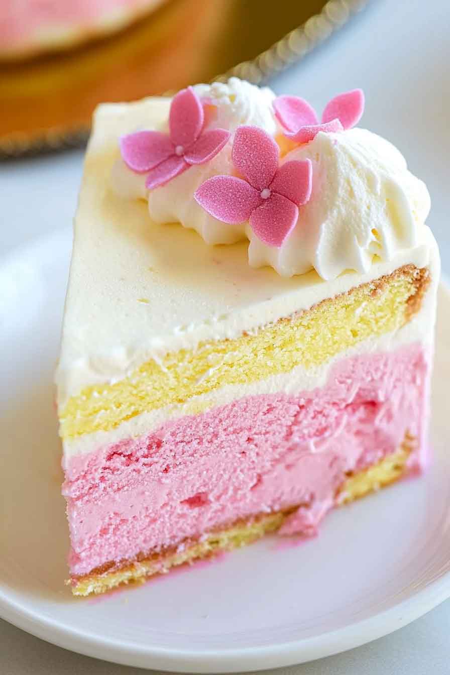 Pink Lemonade Ice Cream Cake - My Cook Point