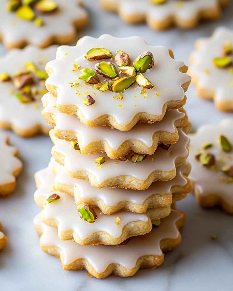 Pistachio Lemon Shortbread Cookies