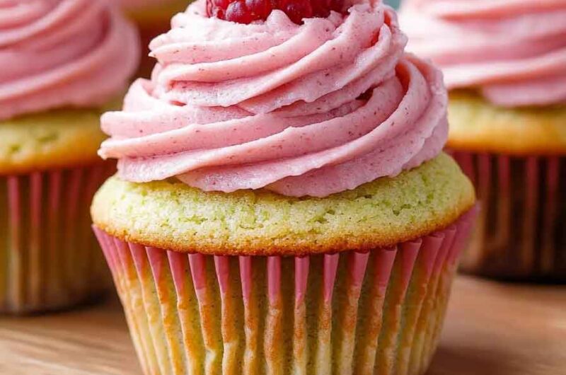 Pistachio Raspberry Cupcakes