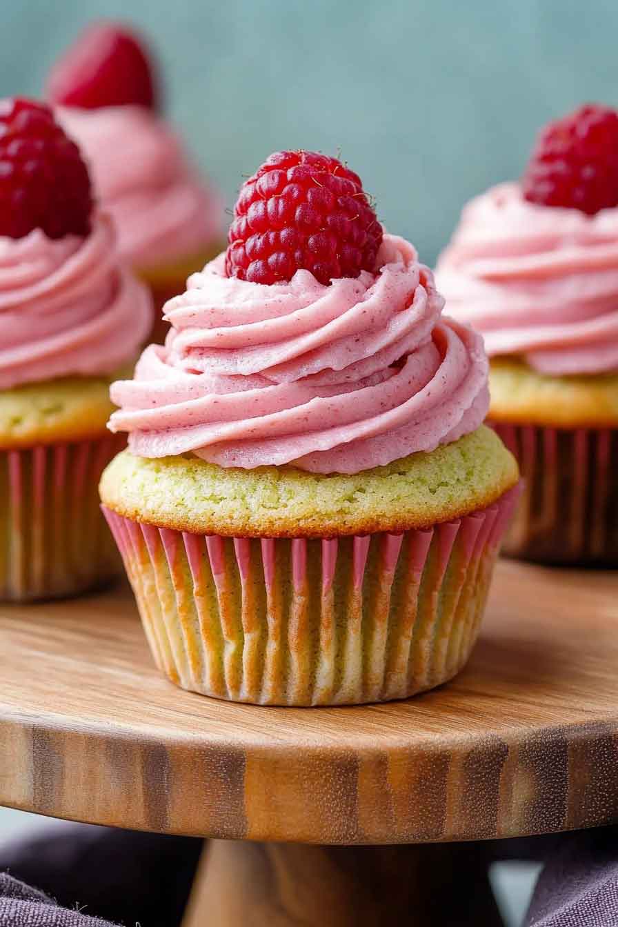 Pistachio Raspberry Cupcakes