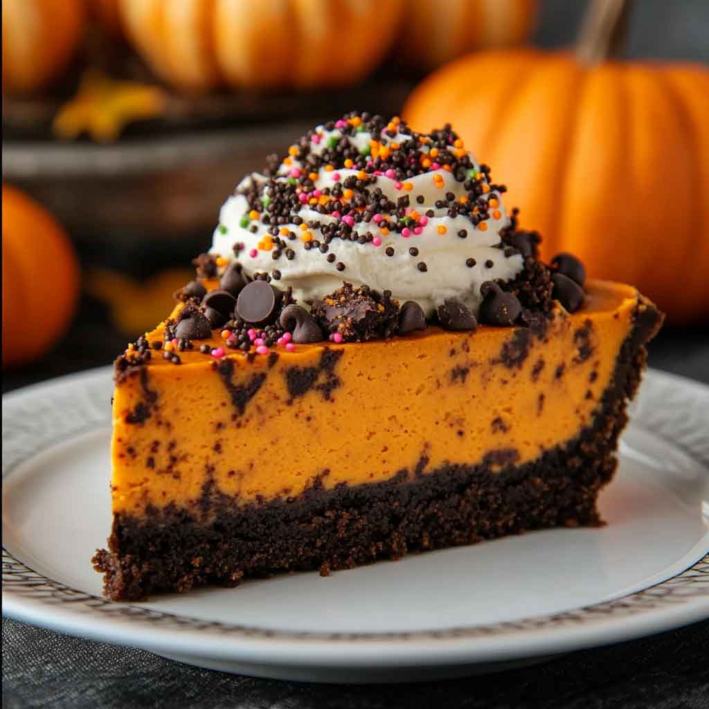 Pumpkin Chocolate Chip Cheesecake