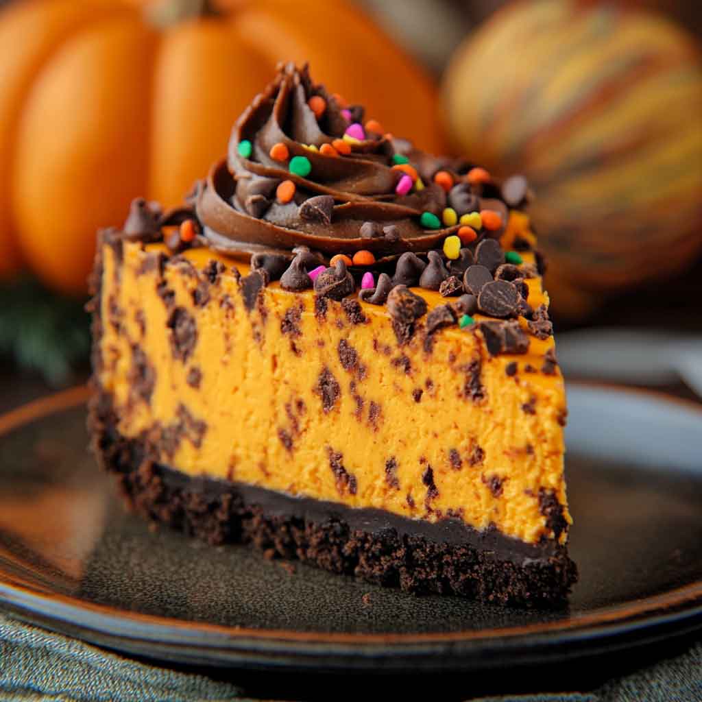 How to Serve Pumpkin Chocolate Chip Cheesecake