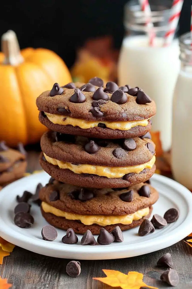 Pumpkin Chocolate Chip Cookie Sandwiches