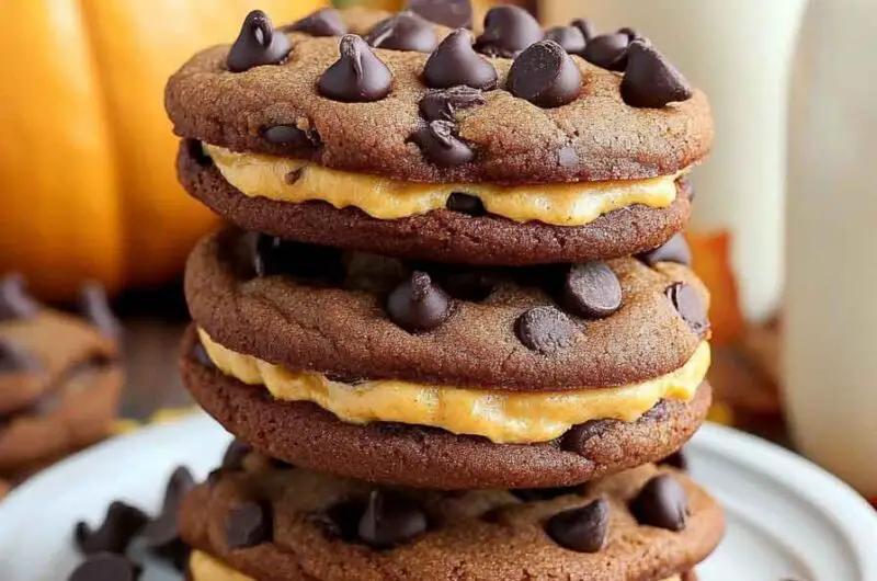 Pumpkin Chocolate Chip Cookie Sandwiches