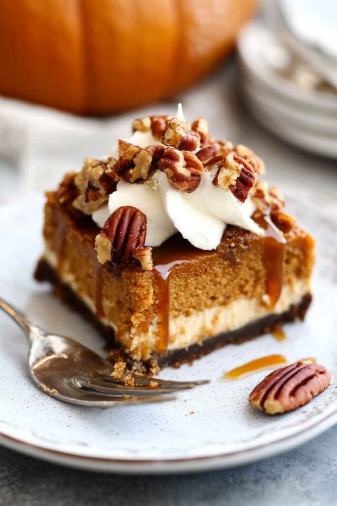 How to Serve Pumpkin Pecan Cheesecake