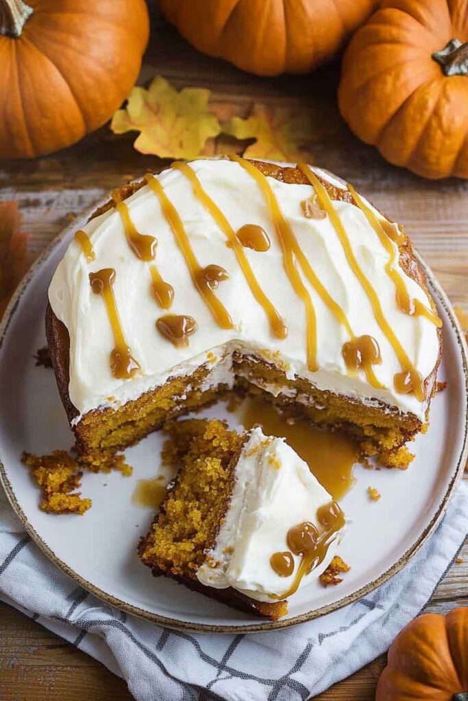 How to Serve Pumpkin Poke Cake