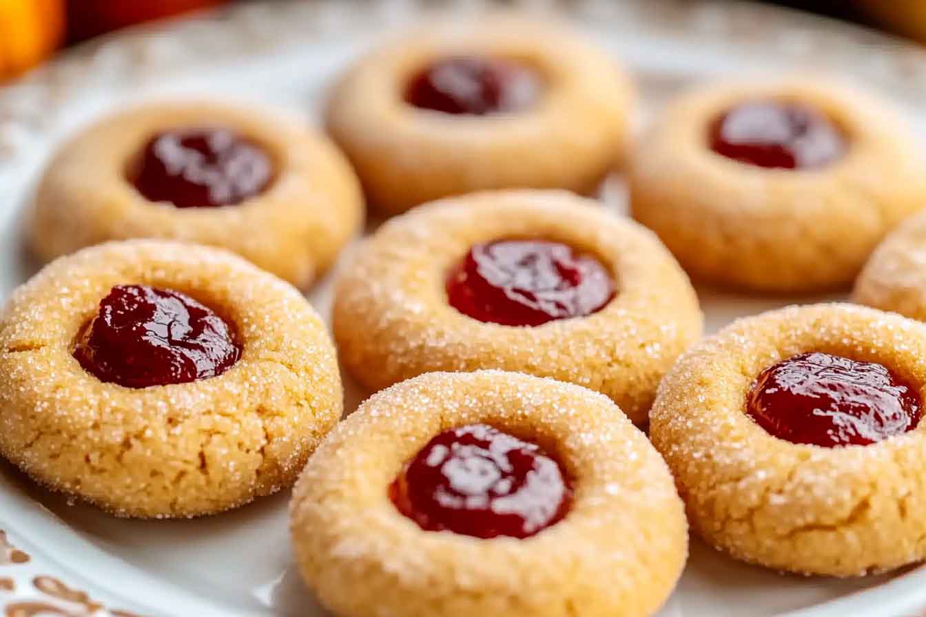 Pumpkin Spice Thumbprint Cookies
