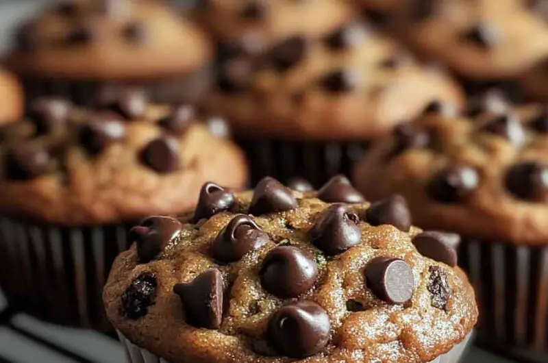 Peanut Butter Zucchini Chocolate Chip Muffins