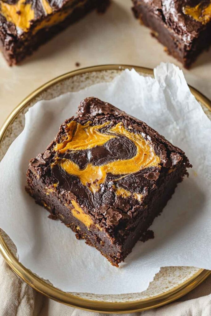 How to Serve Pumpkin Swirl Brownies