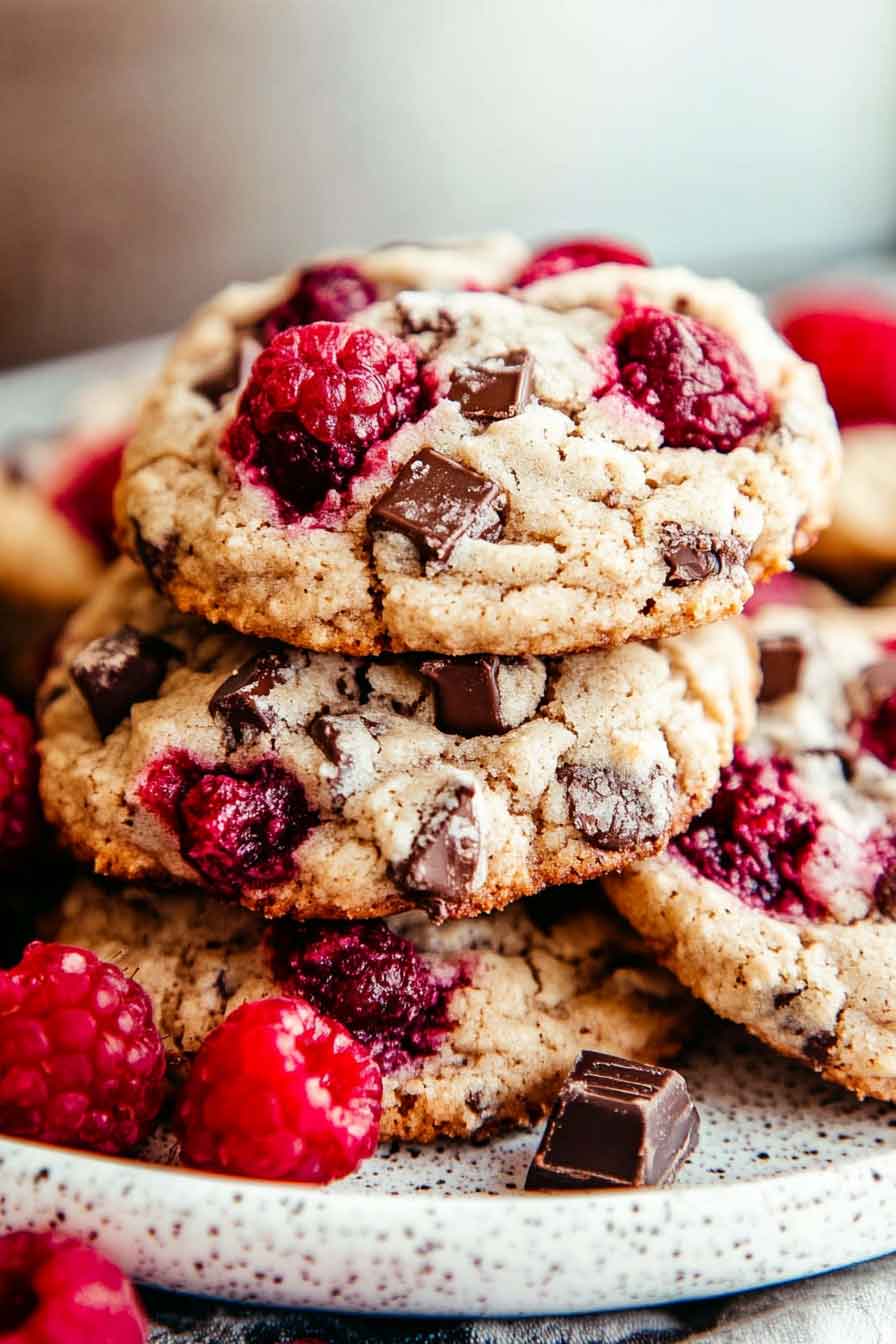 Raspberry Chocolate Chunk Cookies