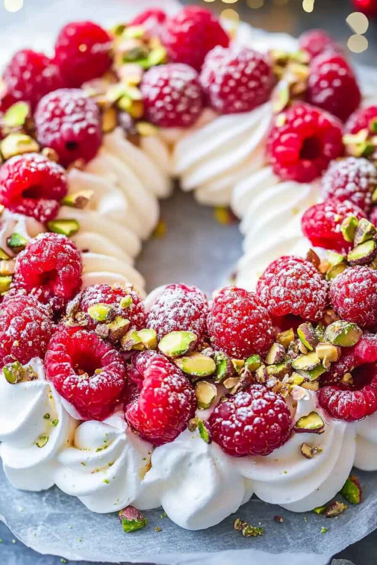 Raspberry Pistachio Wreath