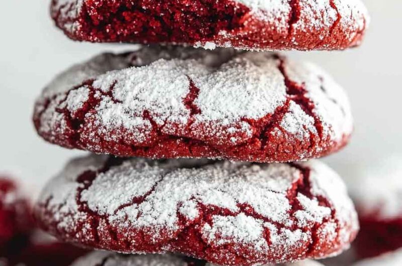 Red Velvet Crinkle Cookies