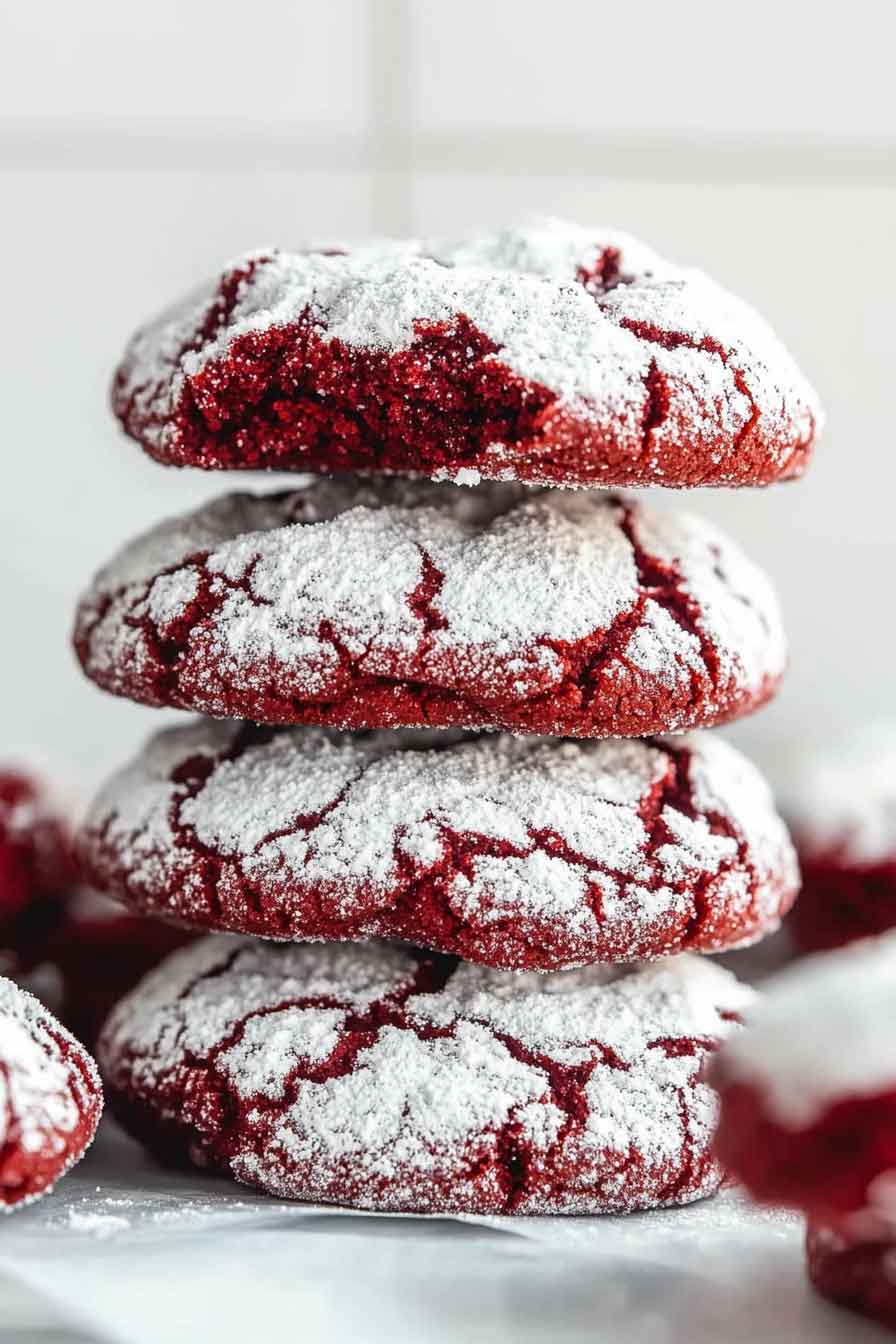 Red Velvet Crinkle Cookies