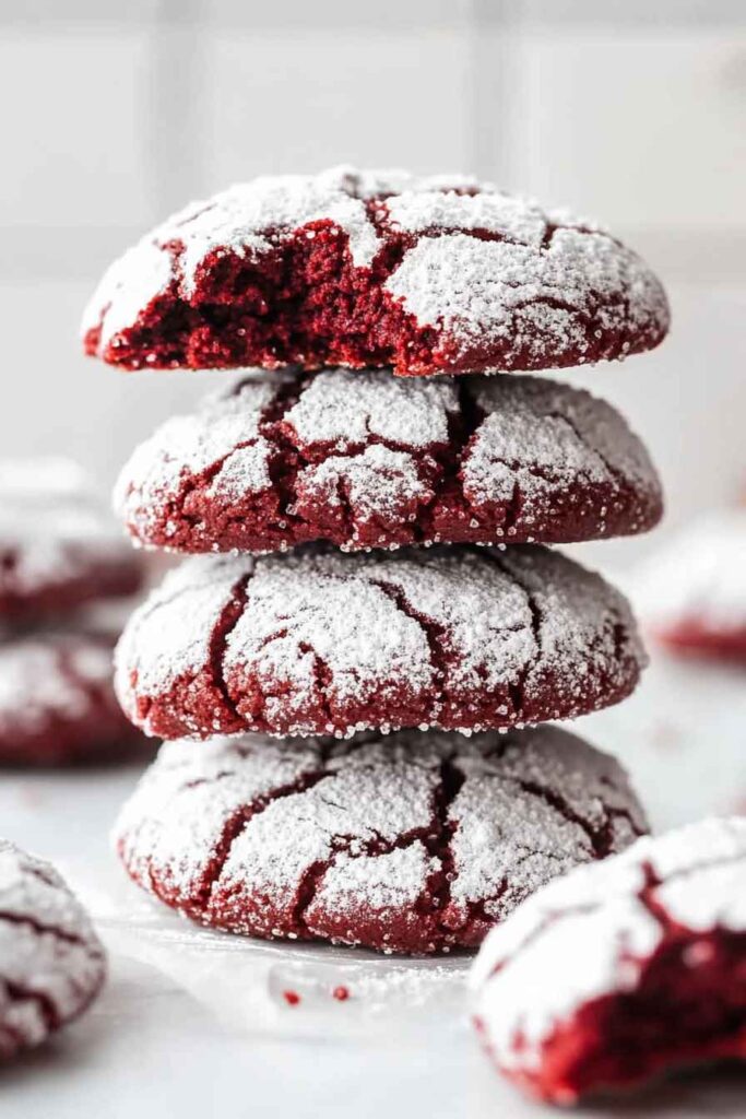 How to Serve Red Velvet Crinkle Cookies