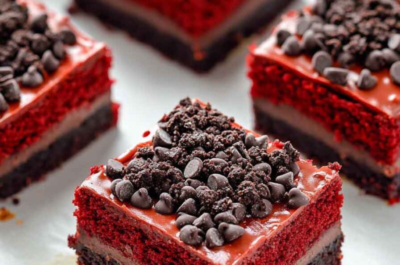 Red Velvet Oreo Truffle Bars Recipe