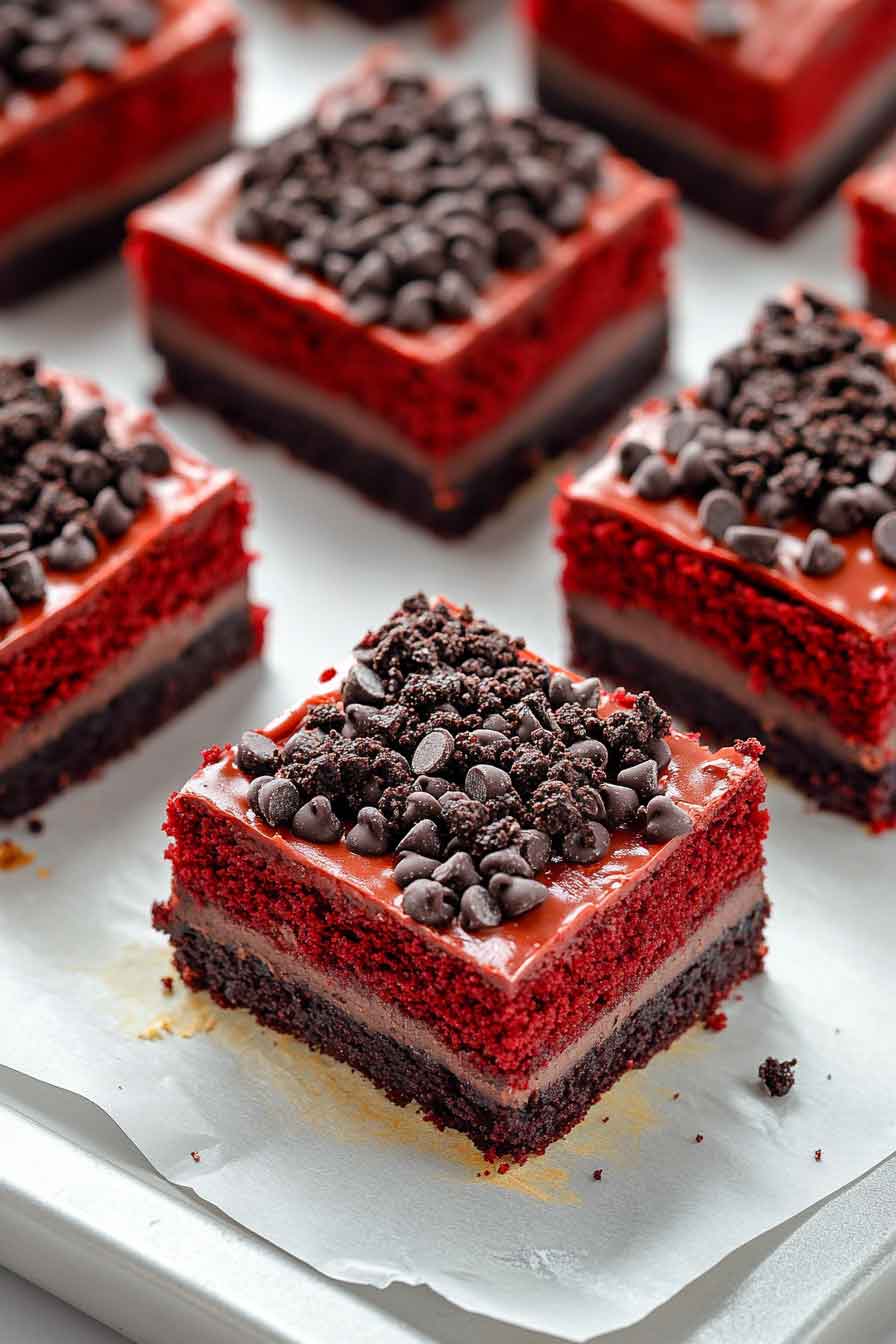 Red Velvet Oreo Truffle Bars Recipe