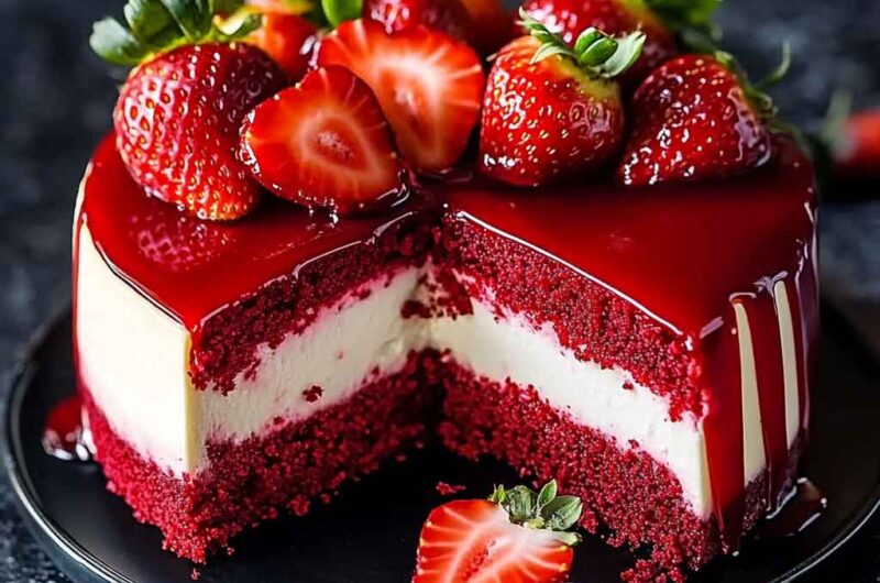 Red Velvet Strawberry Cheesecake
