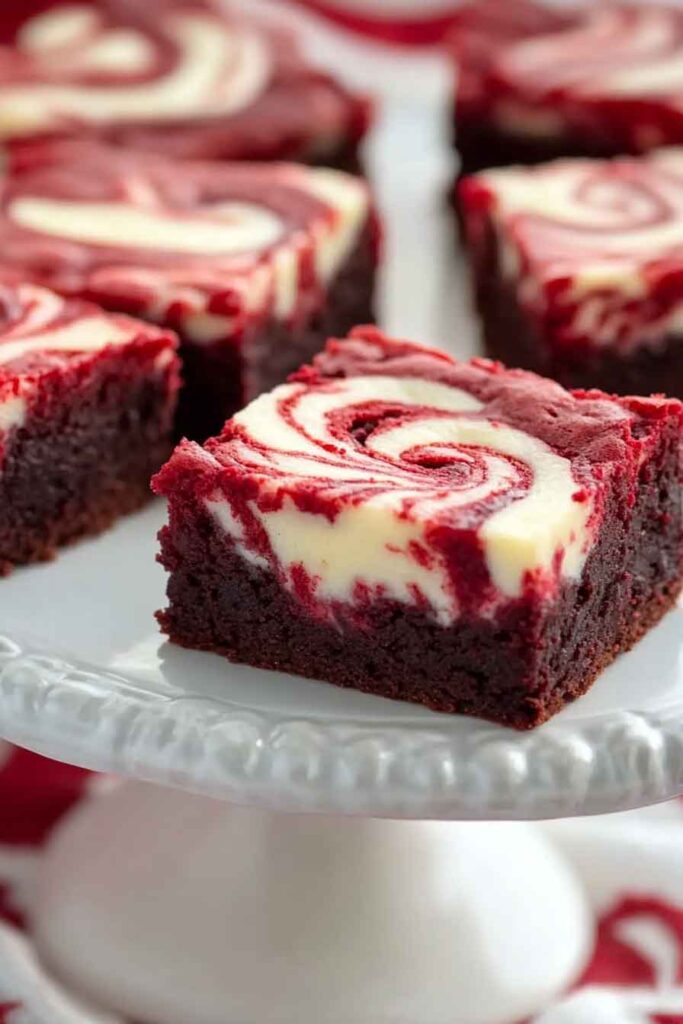 How to Serve Red Velvet Swirl Brownies
