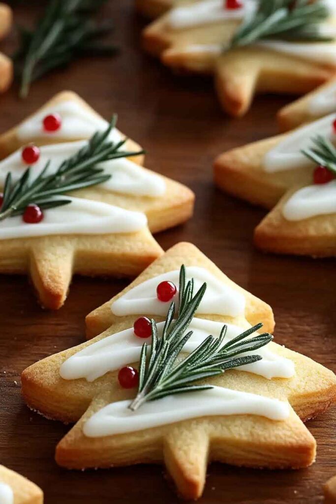 How to Serve Rosemary Christmas Tree Cookies