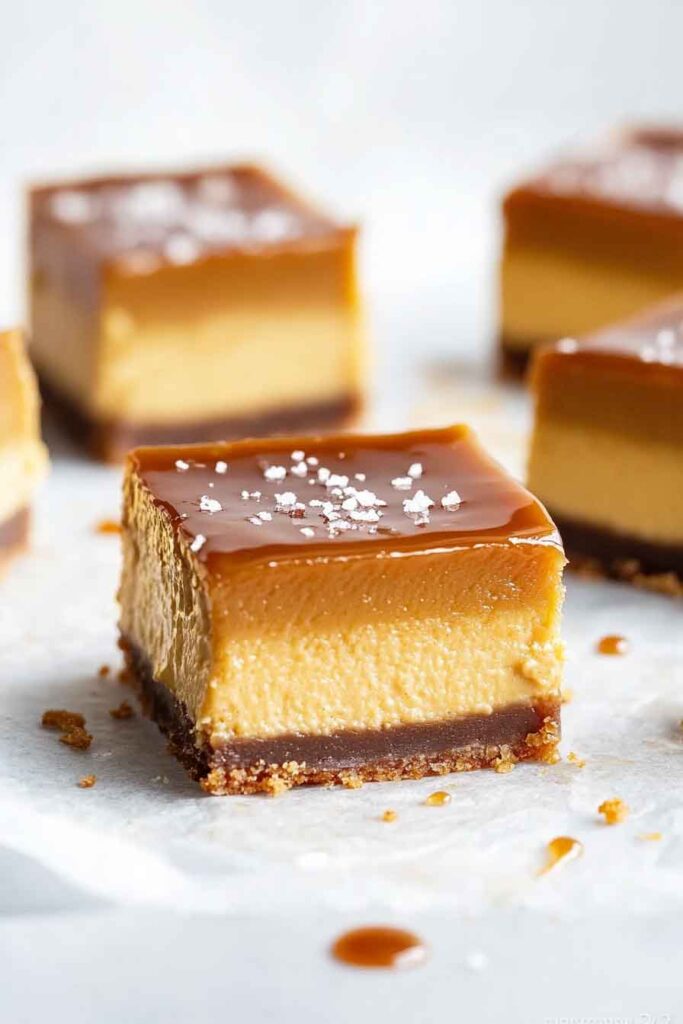 Salted Caramel Pumpkin Cheesecake Bars