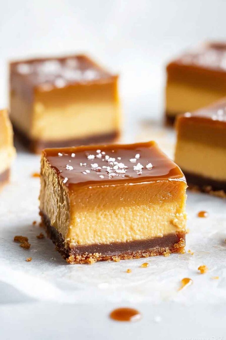 Salted Caramel Pumpkin Cheesecake Bars