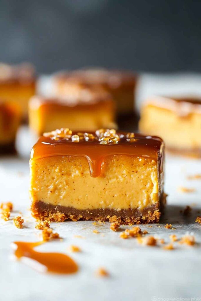Making the Salted Caramel Pumpkin Cheesecake Bars Ahead of Time
