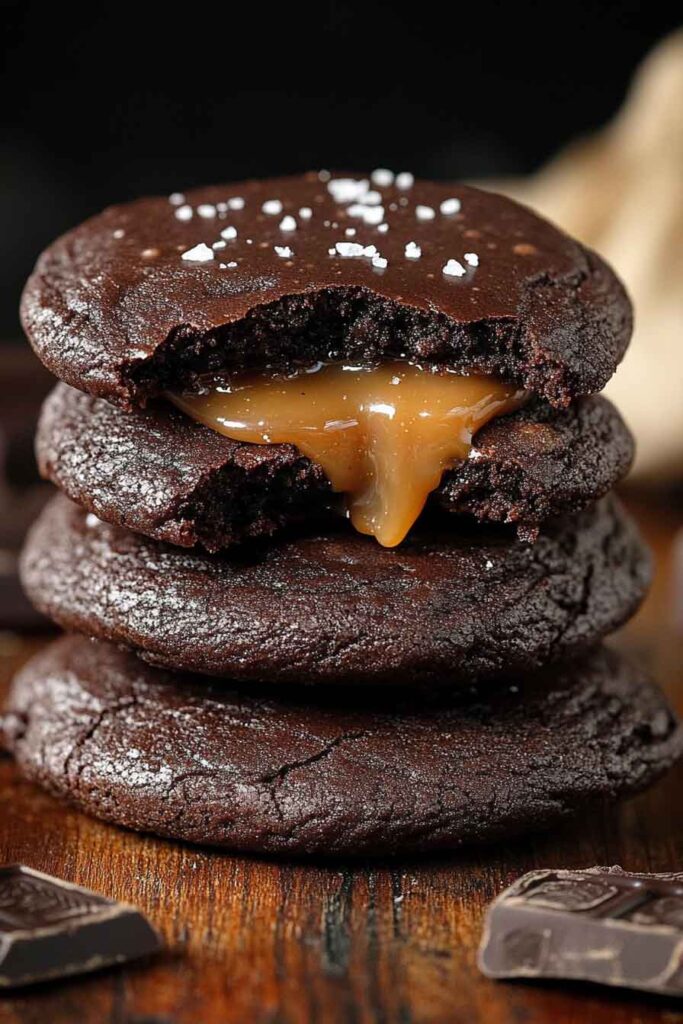 How to Serve Salted Caramel Stuffed Chocolate Cookies