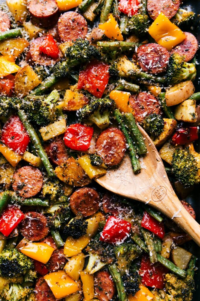  Sheet Pan Sausage and Veggies