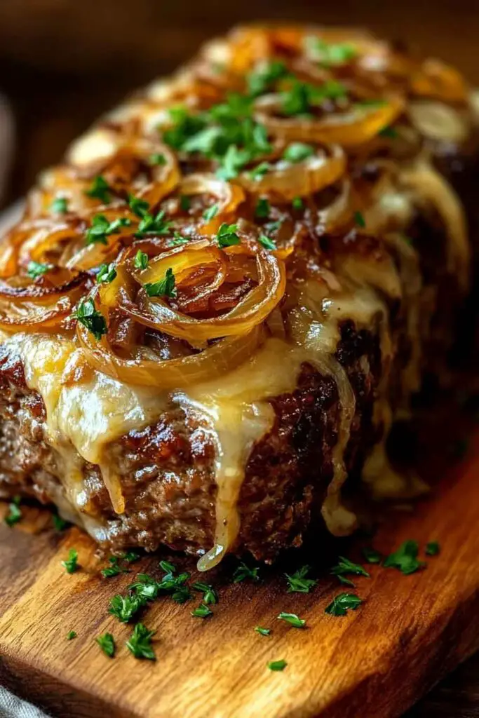 Savory French Onion Meatloaf with Caramelized Onions