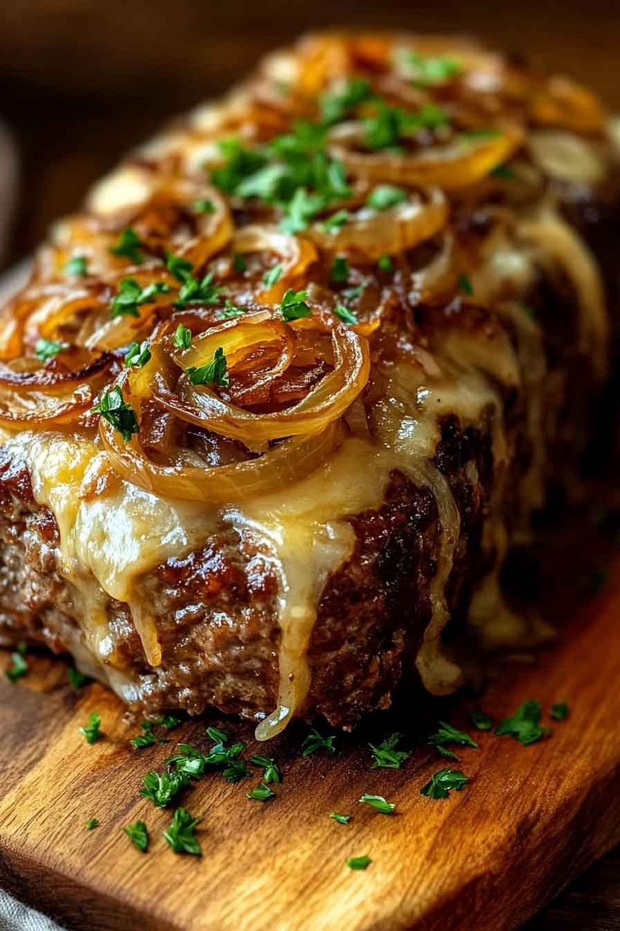 Savory French Onion Meatloaf with Caramelized Onions