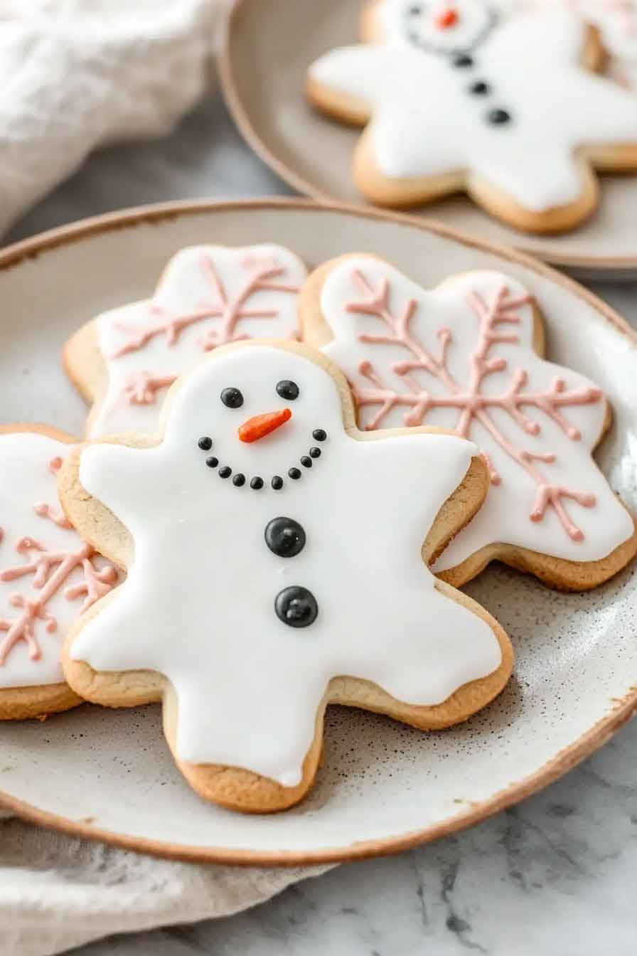 Snowman Snowflake Cookies