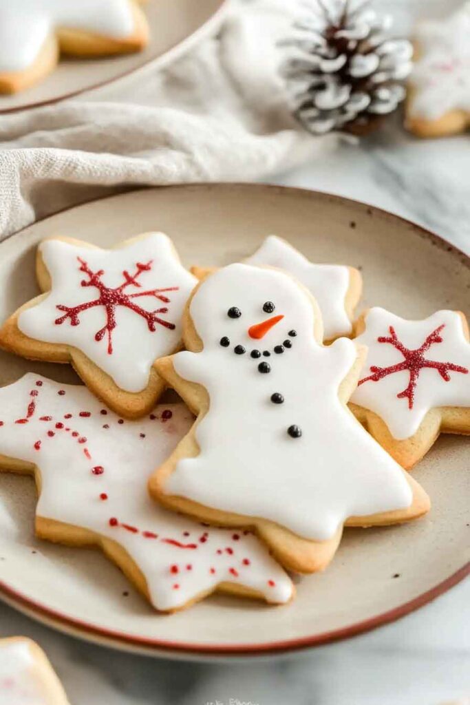Step-by-Step Instructions for Snowman Snowflake Cookies