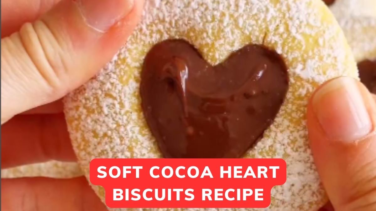 Soft Cocoa Heart Biscuits Recipe