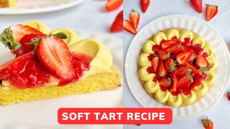 Soft Tart Recipe with Diplomat Cream and Fresh Strawberries