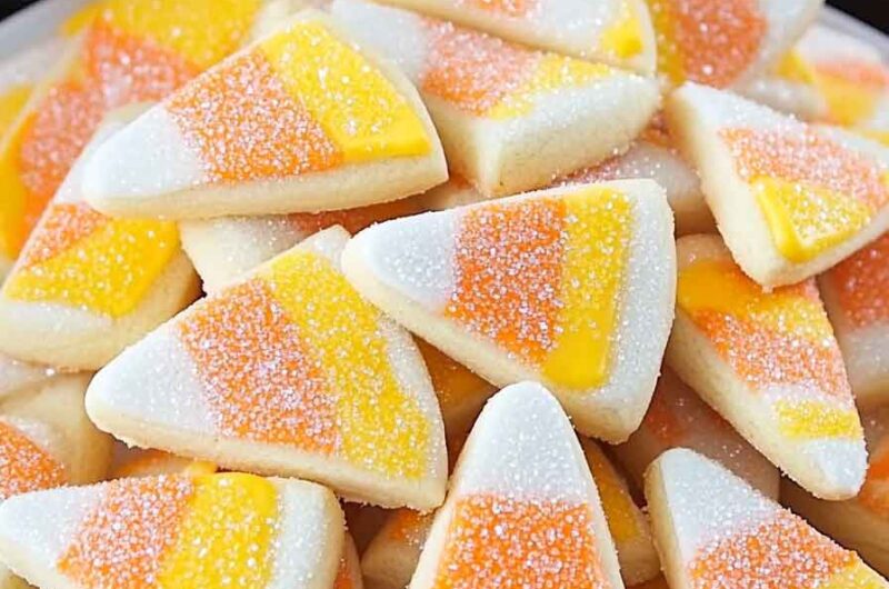 Sparkling Candy Corn Cookies