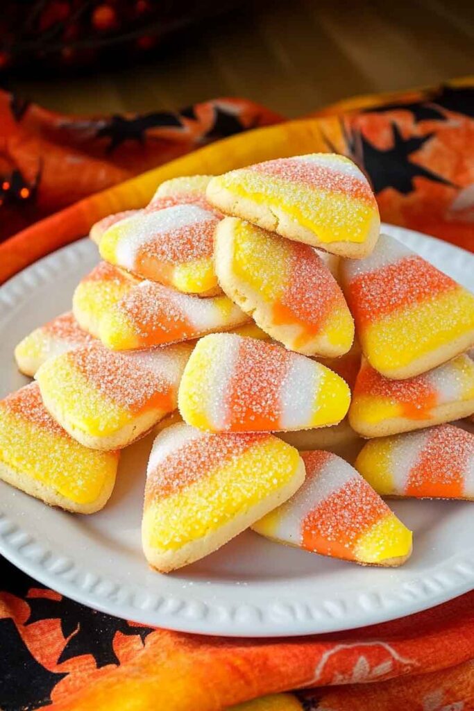 How to Serve Sparkling Candy Corn Cookies