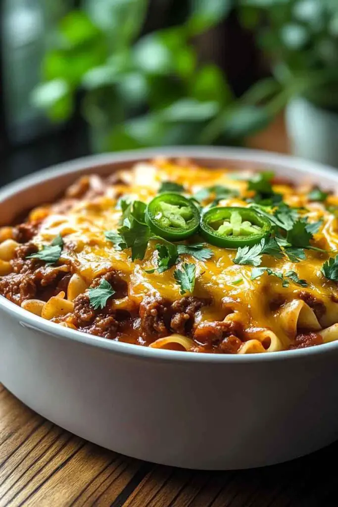 How to Serve Spicy Beef Enchilada Noodle Casserole