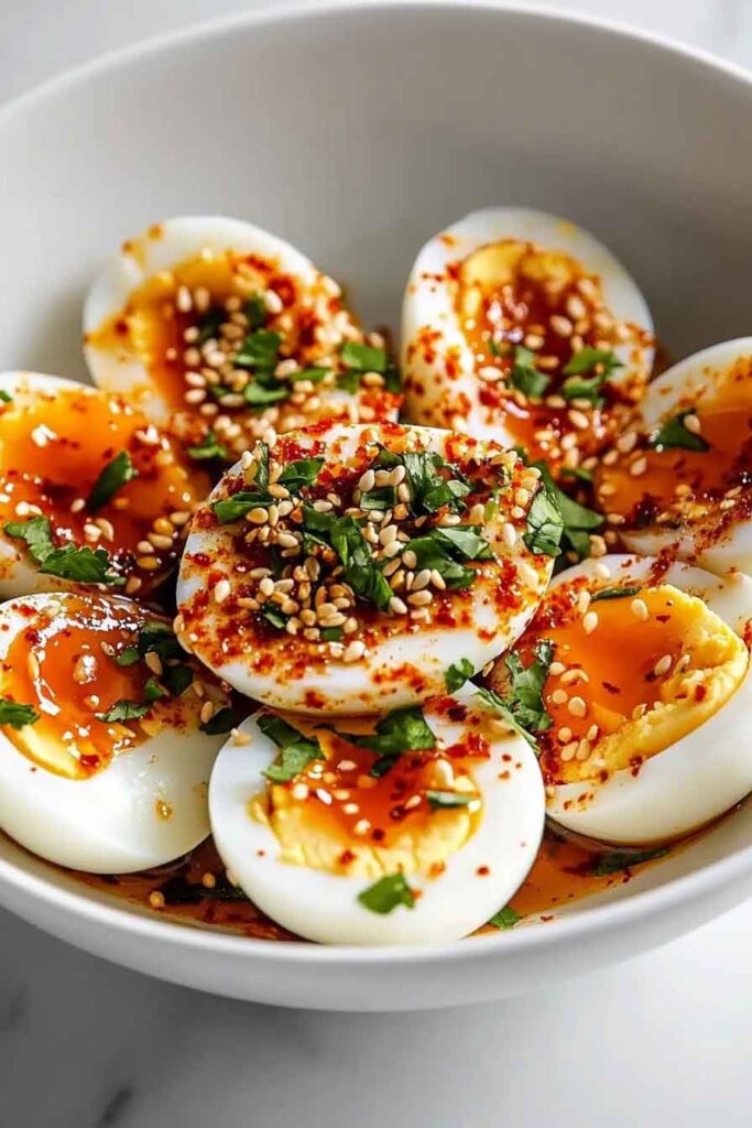 How to Serve Spicy Chili Garlic Deviled Eggs