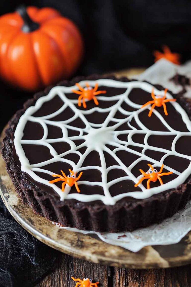 Spiderweb Chocolate Tart