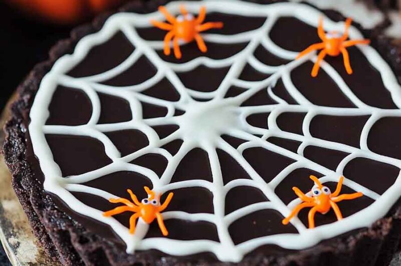 Spiderweb Chocolate Tart