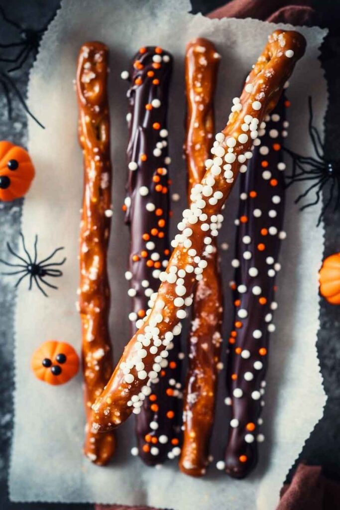 How to Serve Spooky Pretzel Rods