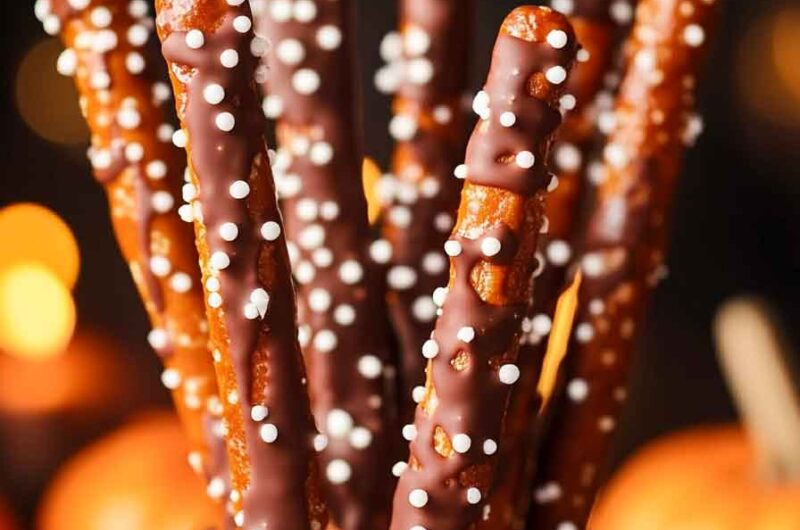 Spooky Pretzel Rods Recipe