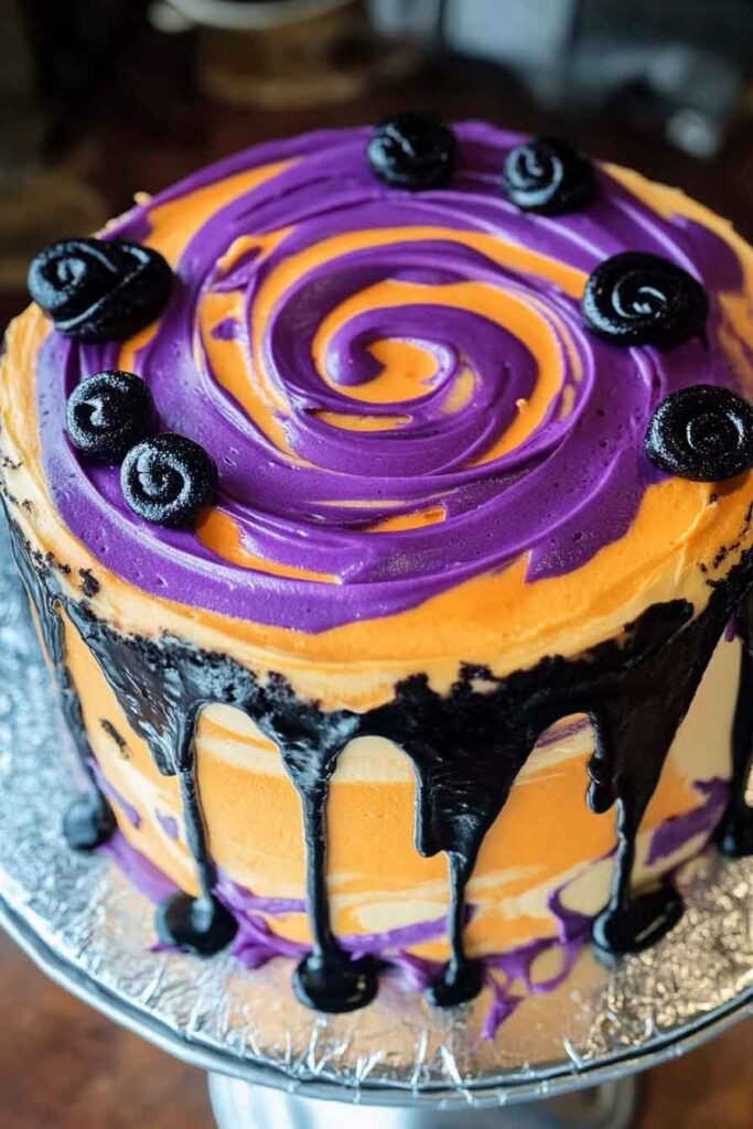 How to Serve Spooky Swirl Cake