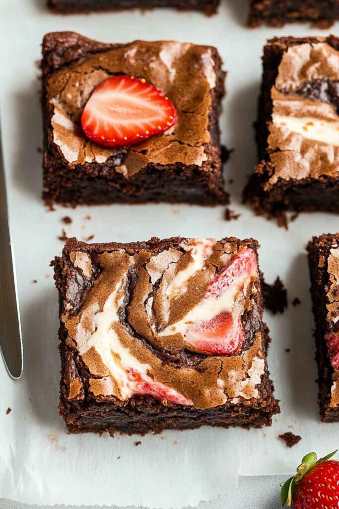 How to Serve Strawberry Cheesecake Swirl Brownies