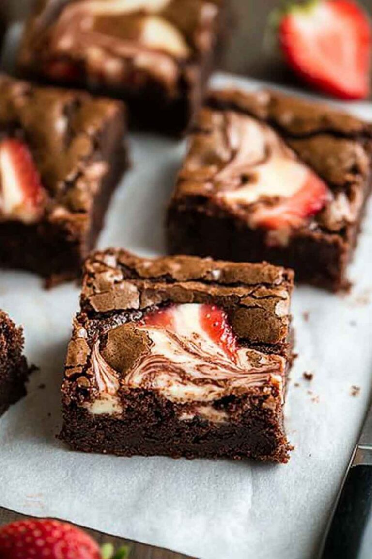 Strawberry Cheesecake Swirl Brownies Recipe