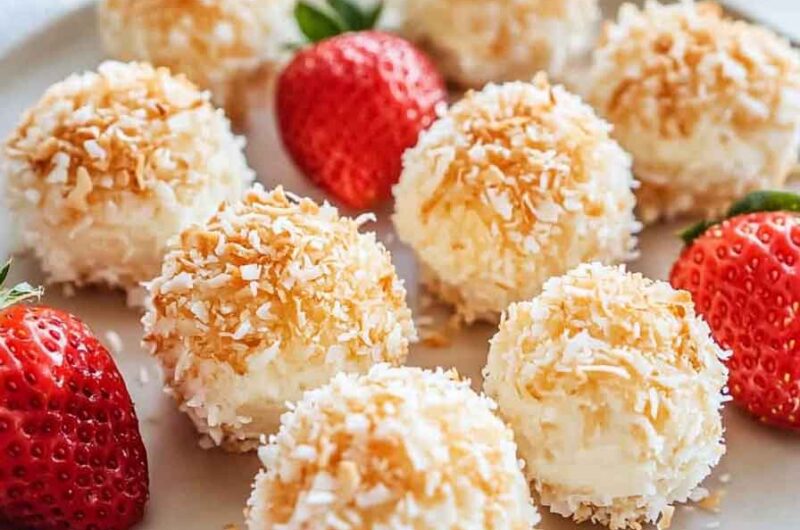 Strawberry Coconut Cheesecake Bites
